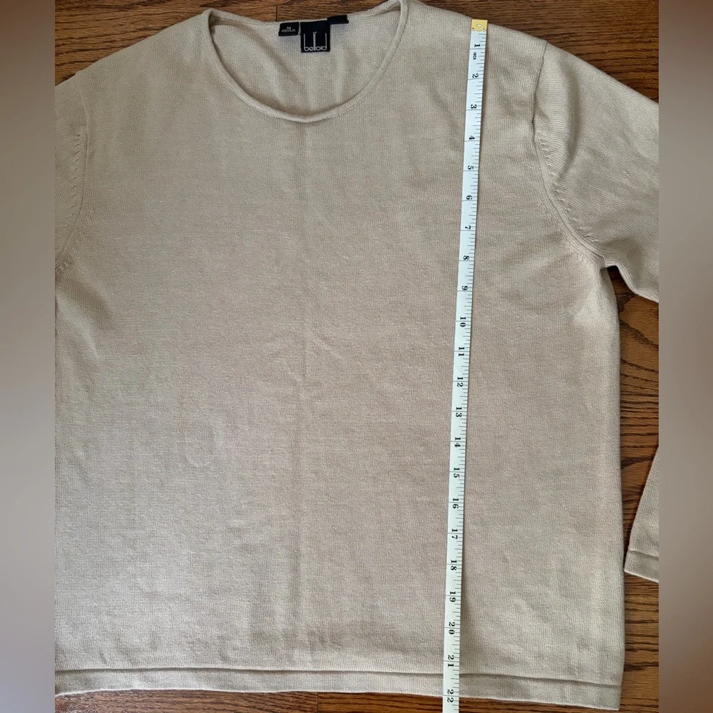 Belford Beige Tan Crew Neck Long Sleeve Women’s Sweater. Size: M 100%Cotton